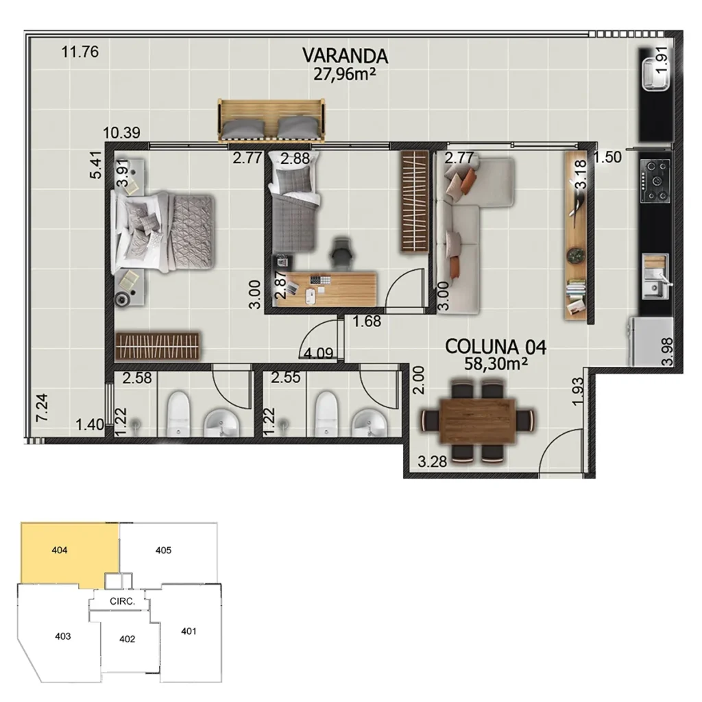 Planta 3 Residencial Dianthus