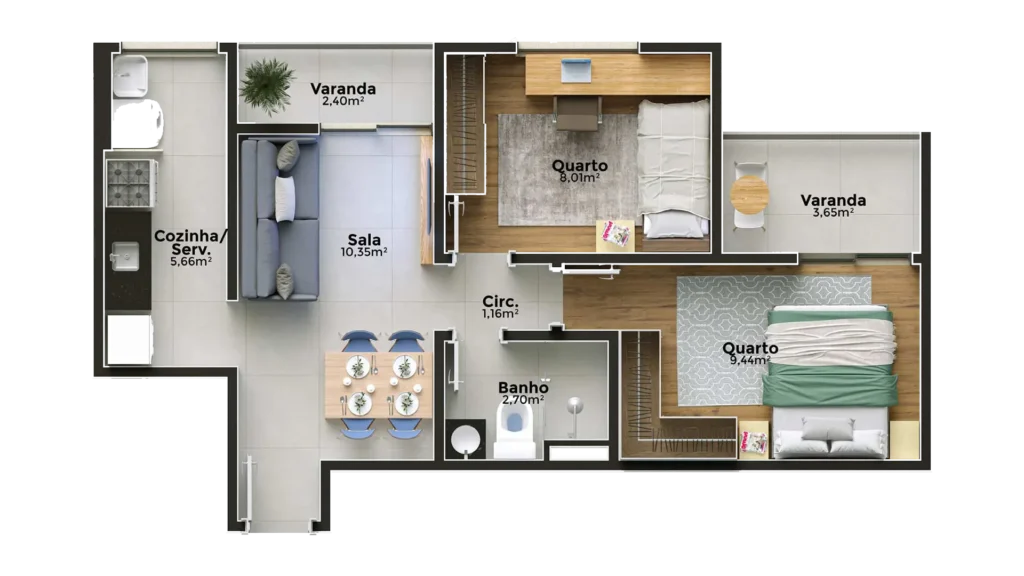 Bosque Residence- Crescer Niterói Planta 8